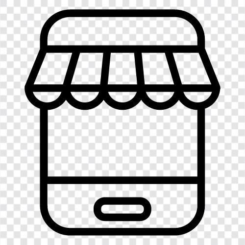 App, Einkaufen, ECommerce, Mobile Shopping symbol