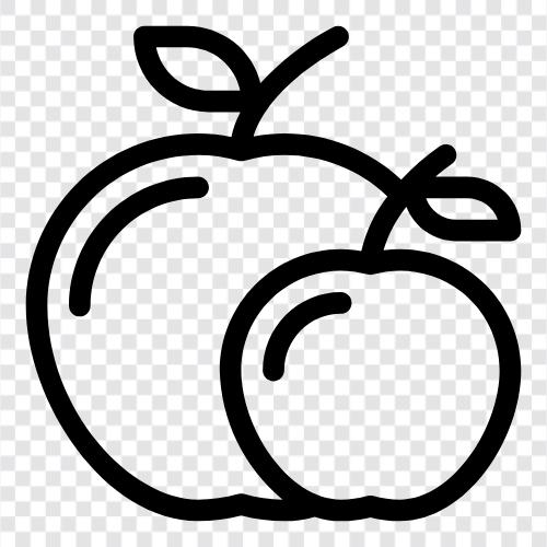 Apfelkuchen, Apfelsauce, Apfelsaft, Apfelbaum symbol