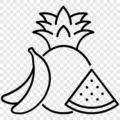 Äpfel, Bananen, Beeren, Trauben symbol