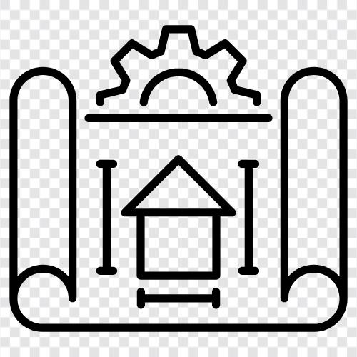 Architekturzeichnung, Architekturzeichnungssoftware, Architekturpapier symbol