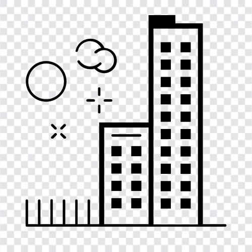 architecture, skyscrapers, skylines, spires icon svg