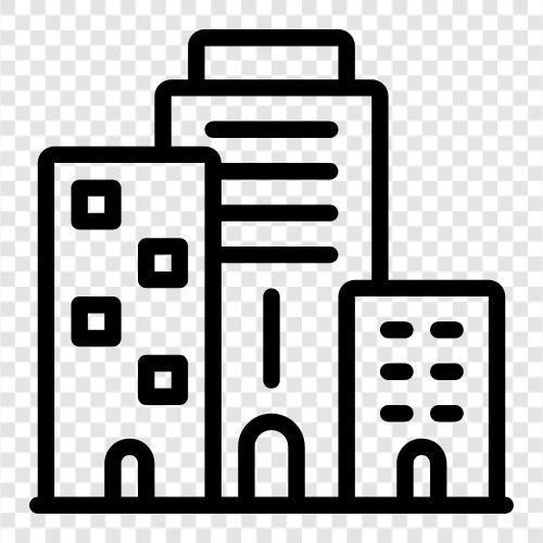 architecture, cityscape, urban, downtown icon svg