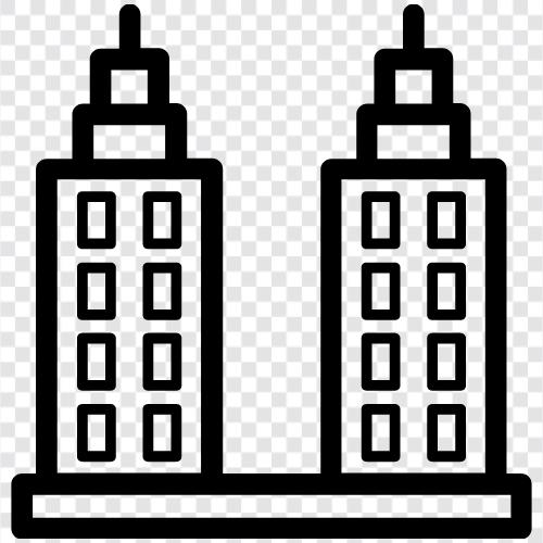 architecture, construction, engineering, skyscrapers icon svg