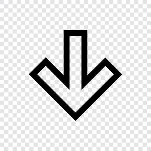 arrow down, down arrow key, down arrow keystroke, down arrow icon svg