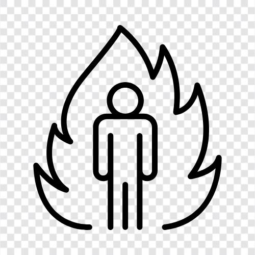 Brandstiftung, Brandstiftungsmord, lebendig verbrannt symbol