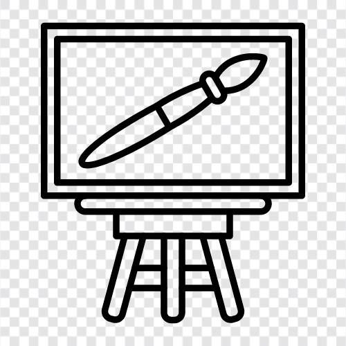 art supplies, drawing tools, canvas, sketchbook icon svg