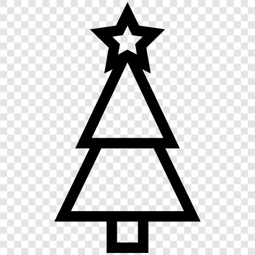artificial Christmas tree, prelit Christmas tree, tree topper, Christmas icon svg