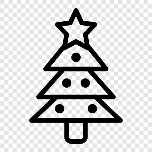 artificial tree, prelit tree, Christmas tree decoration, Christmas tree or icon svg