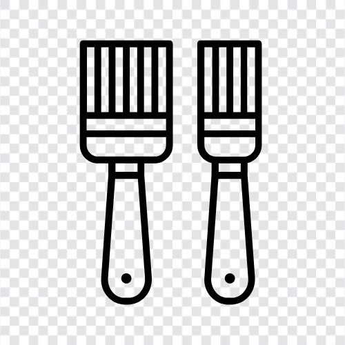 artists brushes, art supplies, brush care, brush tips icon svg