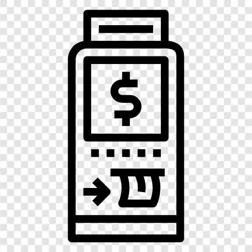 ATM, bank, check cashing, money icon svg