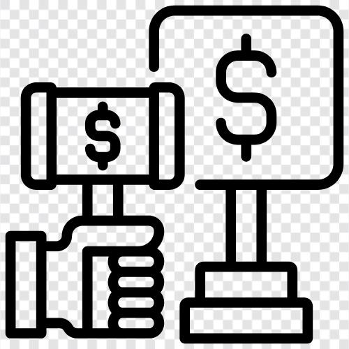 auctioneer, auction house, auctioneer s fees, auctioneer s tips icon svg