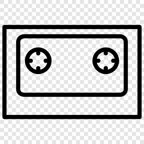 audio tape, magnetic tape, cassette tape, reelto-reel icon svg