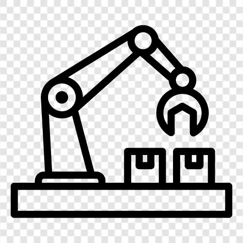 automation, production controls, industrial automation, machine learning icon svg
