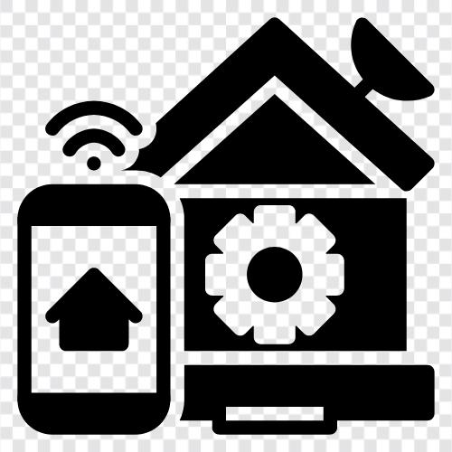 automation, home security, home weatherization, smart home Значок svg