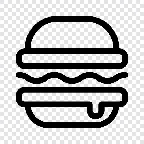 Bacon, Peynir, Burger, Hamburger Ortak ikon svg