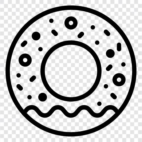 Bäckerei, Donut Shop, Donut Lieferung, Donut kochen symbol