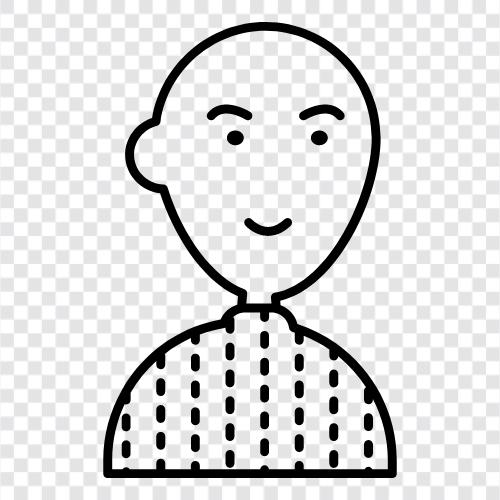 bald man, avatar, man, white icon svg