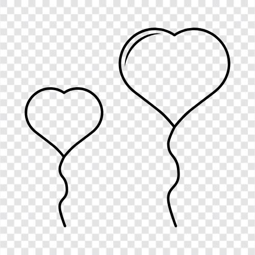 Ballon, Liebe, Ballonfahren, Liebesballons symbol