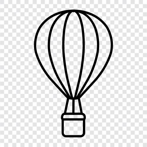 Ballon, Luft, Reisen, Heißluftballon symbol