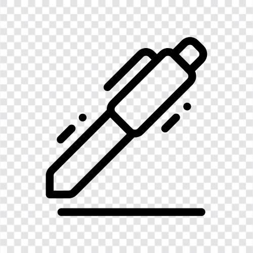 tükenmez kalem, mürekkep kartuşu, mürekkep, yazma aleti 1. ikon svg