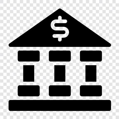 Bankkonto, Banküberweisung, Bankeinzahlung, Bankkredit symbol