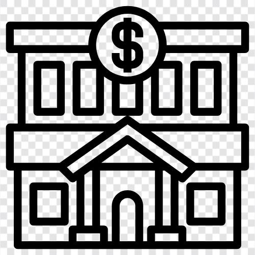 Bankkonto, Bankeinzahlung, Bankkredit, Bankauszug symbol