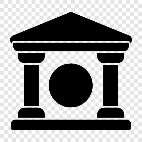 Bank, Gebäude, Bankbau, Bankarchitektur symbol