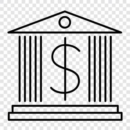 Bankenindustrie, Bankdienstleistungen, Bankensystem, Bankensektor symbol