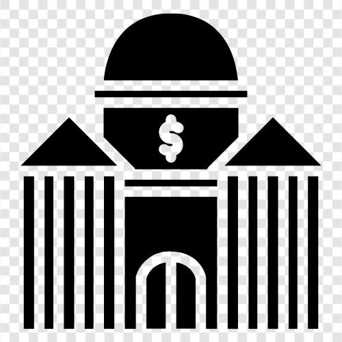 banks, financial institution, credit union, online banking icon svg