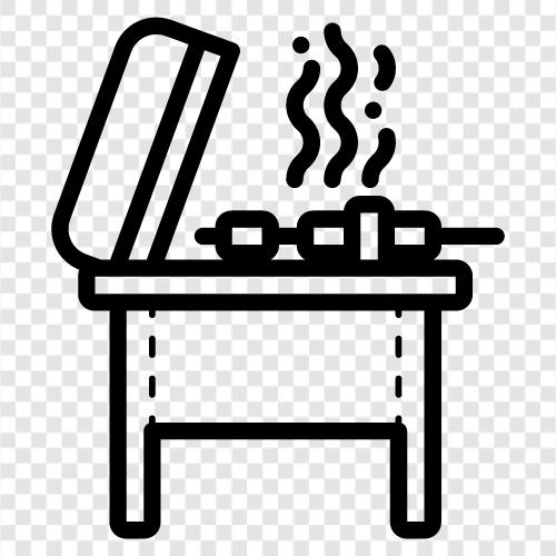 Grill, rauchen, kochen, draussen kochen symbol