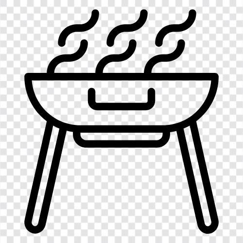 BBQ grill, charcoal grill, gas grill, smoker grill icon svg