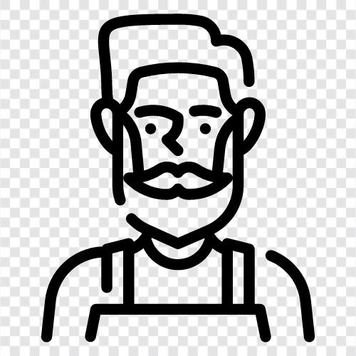 beards, facial hair, man with a beard, beards for men icon svg