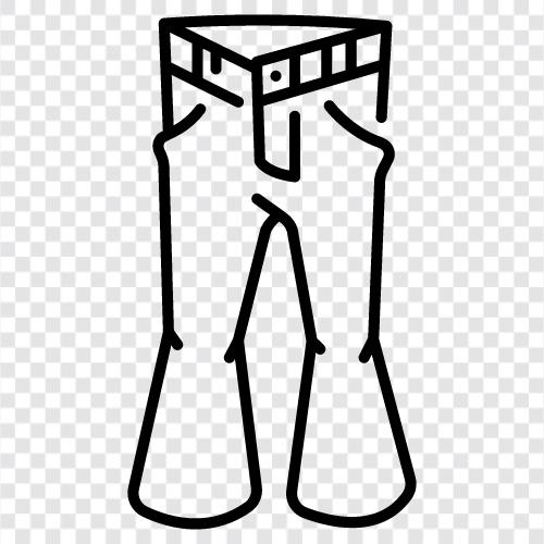 Glocke unten Hose, Glocke unten Jeans, Glocke unten Hemd, Glocke unten Röcke symbol