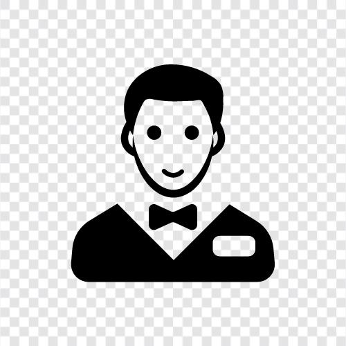 bellman, concierge, front desk attendant, housekeeper icon svg