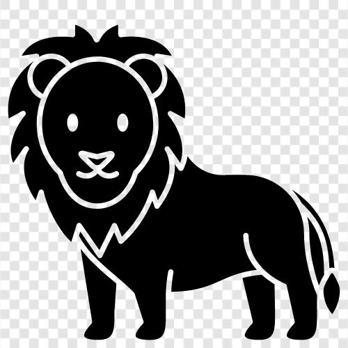 big cat, African lion, king of the jungle, animal icon svg