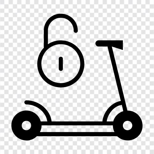 bike unlock, bike security, bike theft, scooter unlock icon svg