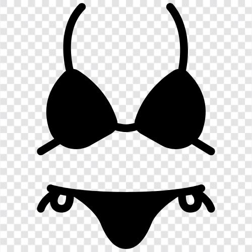 Bikini kleidet, Strand, Schwimmen, Sonne symbol