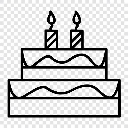 рецепты праздничных тортов, идеи праздничных тортов, фотографии праздничных тортов, пирожные на день рождения Значок svg
