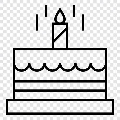 doğum günü pastası, kek dekorasyonu, doğum günü partisi, çikolatalı kek ikon svg