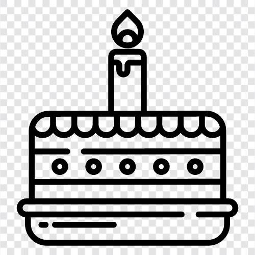 doğum günü pastası, doğum günü partileri, doğum günü pastası tarifleri, kek dekorasyonu ikon svg