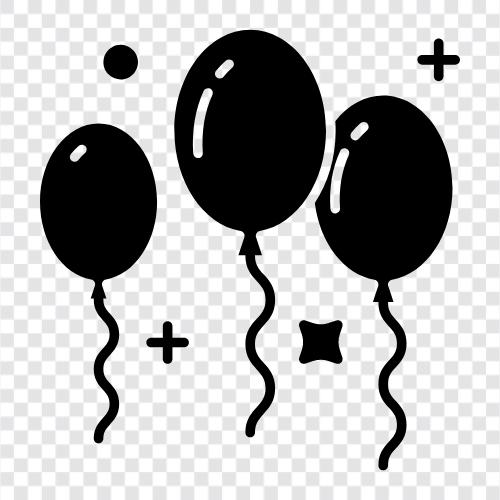 geburtstag, kinder, party, helium symbol
