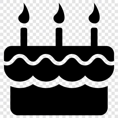 Geburtstag, Kuchen, Schokolade, Vanille symbol