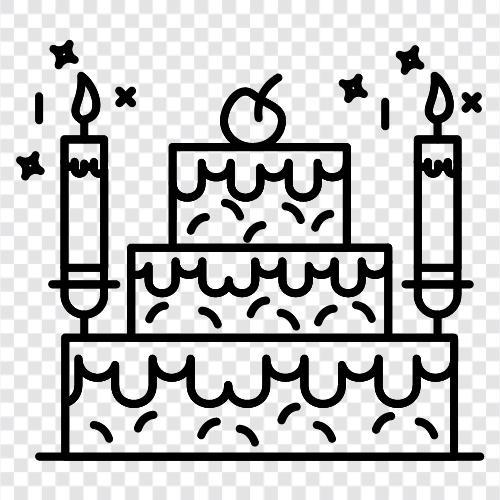 День рождения, торт на день рождения, вечеринка на день рождения, украшение торта Значок svg