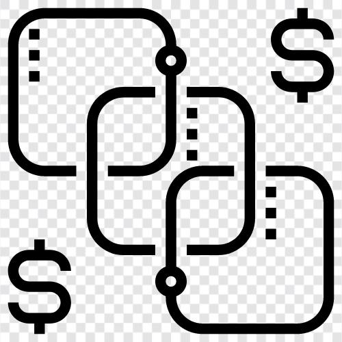 Bitcoin, Kryptowährung, verteilter Ledger, dezentralisiert symbol