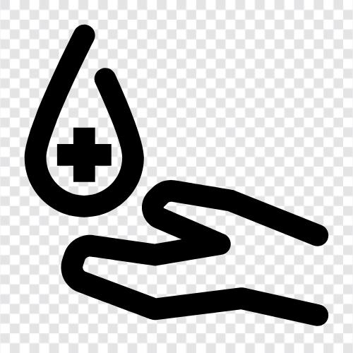 Blutspende, Blutspendeprozess, Blutspendestellen, Blutspendeinformationen symbol