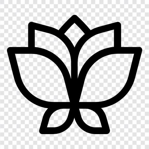 Blüte, Bud, Blätter, Blütenblätter symbol