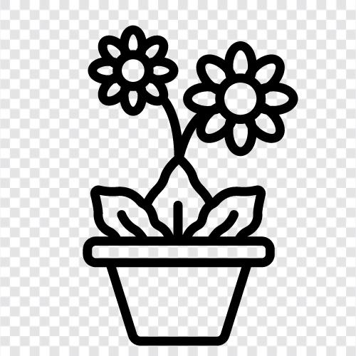 Blühende Blumen, Florist, Gartenblumen, Flora symbol