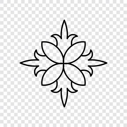 Blüten, Blütenblatt, Stiel, Farbe symbol