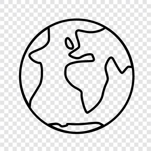 blue sky, clouds, continents, ecology icon svg