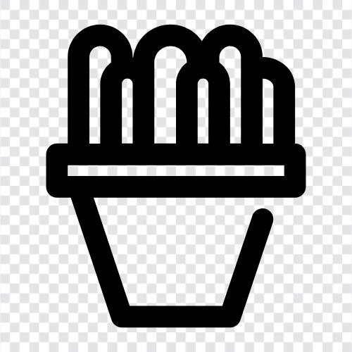 gekocht, Pommes frites, püriert, Ofen gebacken symbol